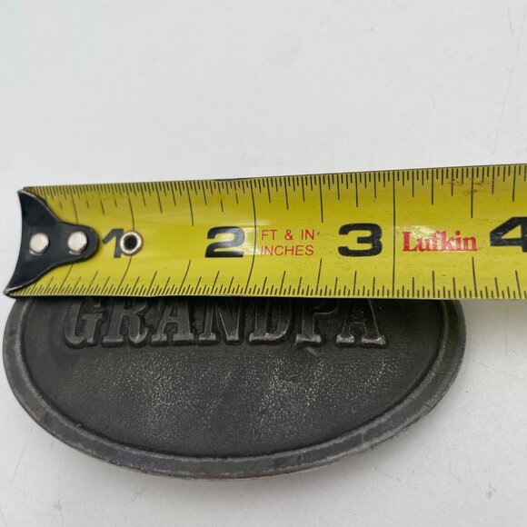 Vintage 1983 Grandpa Belt Buckle Oval Shape Metal Western Nostalgia - Picture 4 of 4